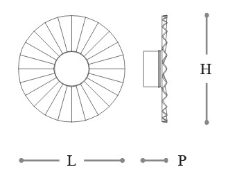 Dimensiones de la lámpara Scilla